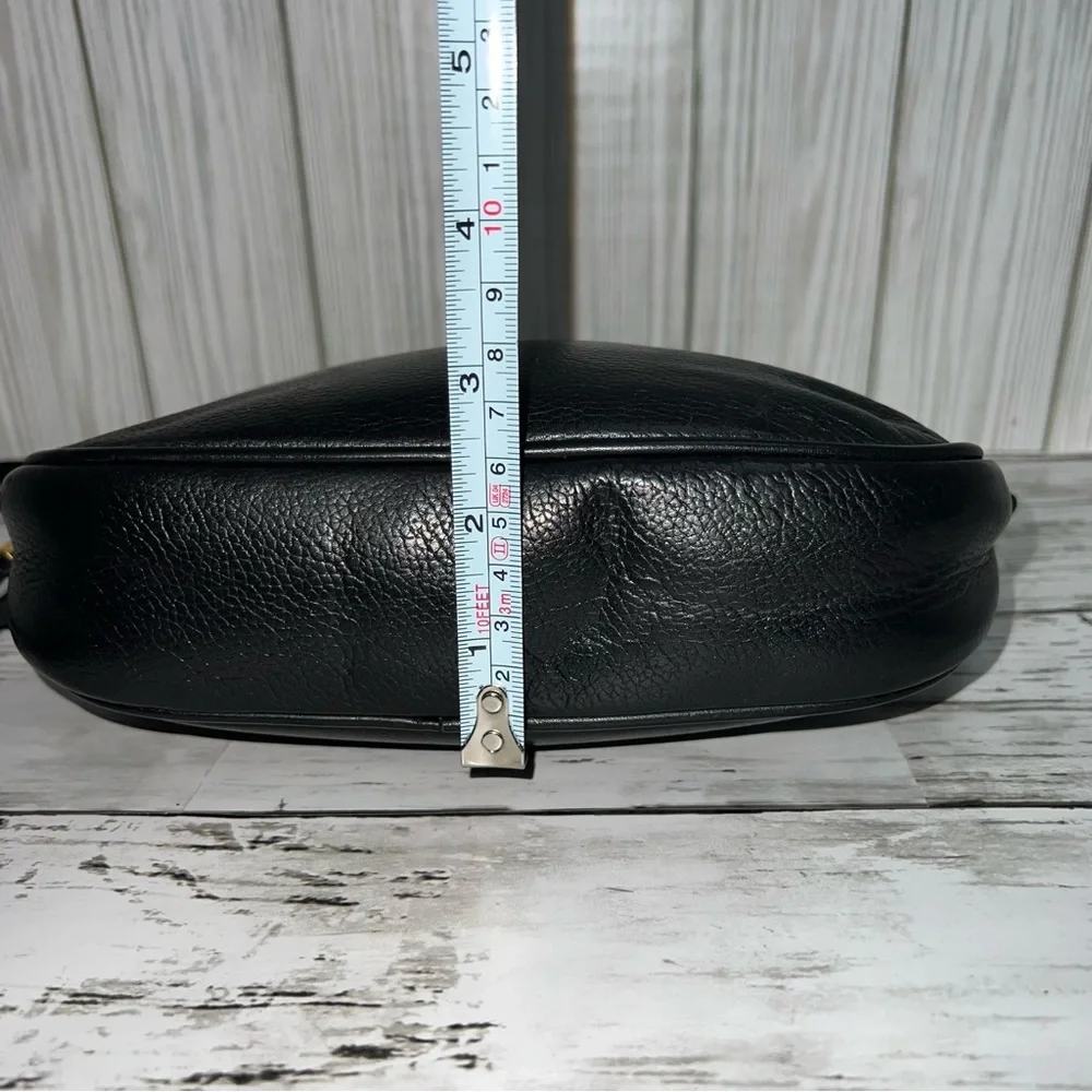 Gucci Vintage Black Leather  Crossbody Bag Gold Hardware - Picture 9 of 14